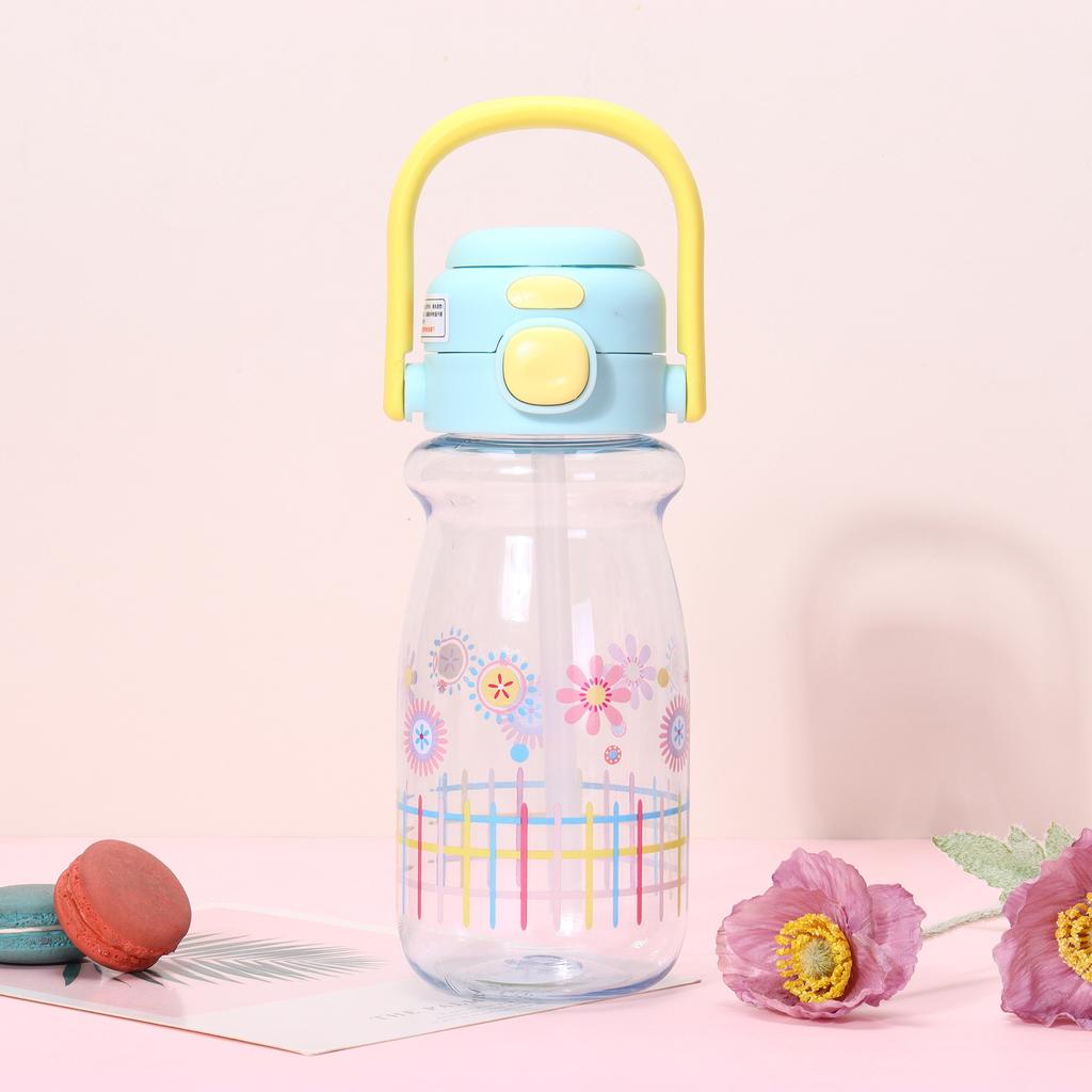 Water bottle cartoon double drink plastic cup appearance student cute small milk cup large capacity portable fashion can carry cup
