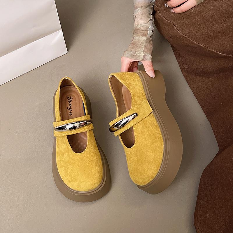French Platform Heightened Women's Summer Wear 2026 New Shallow Platform Shoes Mary Jane Single Shoes