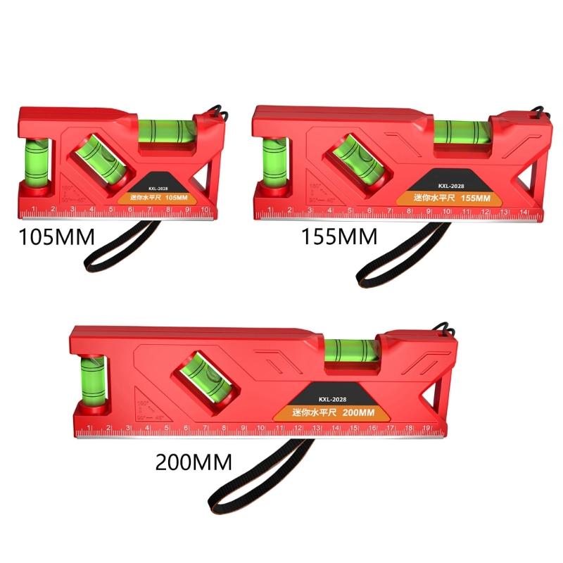 Magnetic Torpedos Level and Ruler, 180/90/45/45 Degree Bubble,Horizontals Ruler Spirits Level for Woodworking