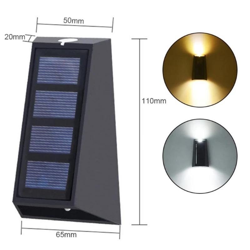 Decoration Solar wall lamp Led solar lights RGB Color Changing Waterproof Wall Lamp Solar Lighting For Walkway Fence Stairs