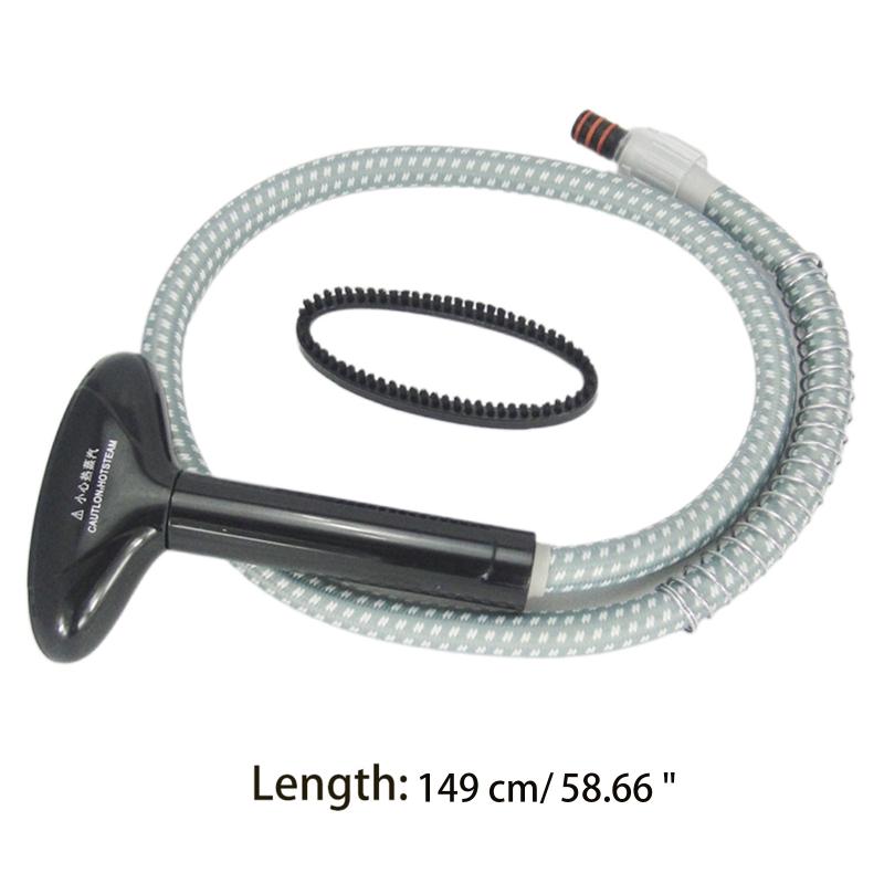 Guía de Piezas para Vaporizador de Ropa Manguera Juego de Tubo de Vapor Apto para Vaporizador de Ropa Universal (Manguera+Cepillo Rociador) 1,6 m/62,99 pulgadas