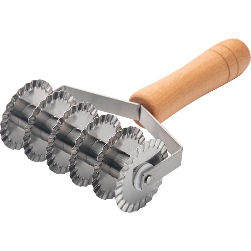 Holzgriff 6-Rad Edelstahl Gitterroller