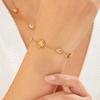Gold-Plated Rhinestone Star & Oval Stainless Steel Face Jewelry Set