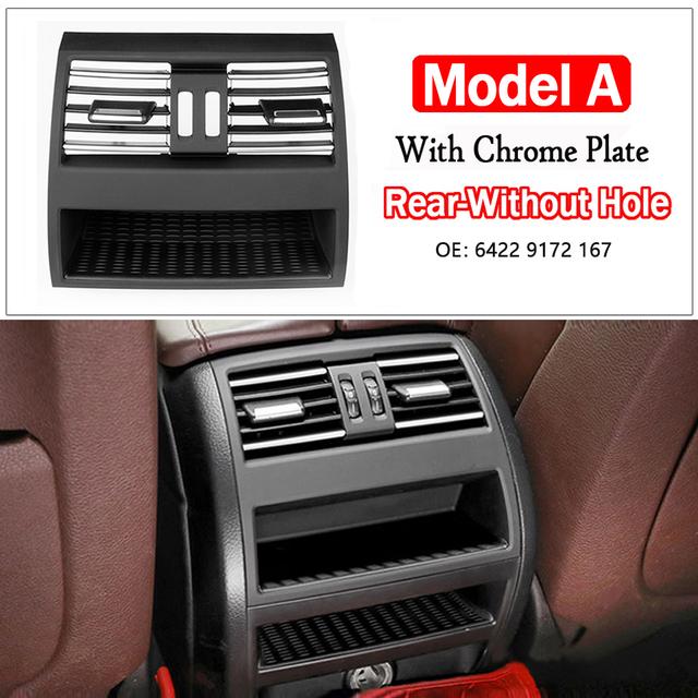 Rear Fresh Air Conditioning Vent Outlet Chrome Plain Black Grille Panel For BMW 5 Series F10 F11 F18 520i 523i 525i 528i 535i