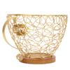 Coffee Pod Holder   Metal Coffee Capsule Storage Basket with Wood Base for Kitchen Countertop