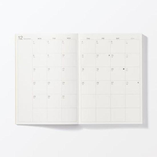 Muji Monday Start Monthly Weekly Schedule BookStarts December 2025 B