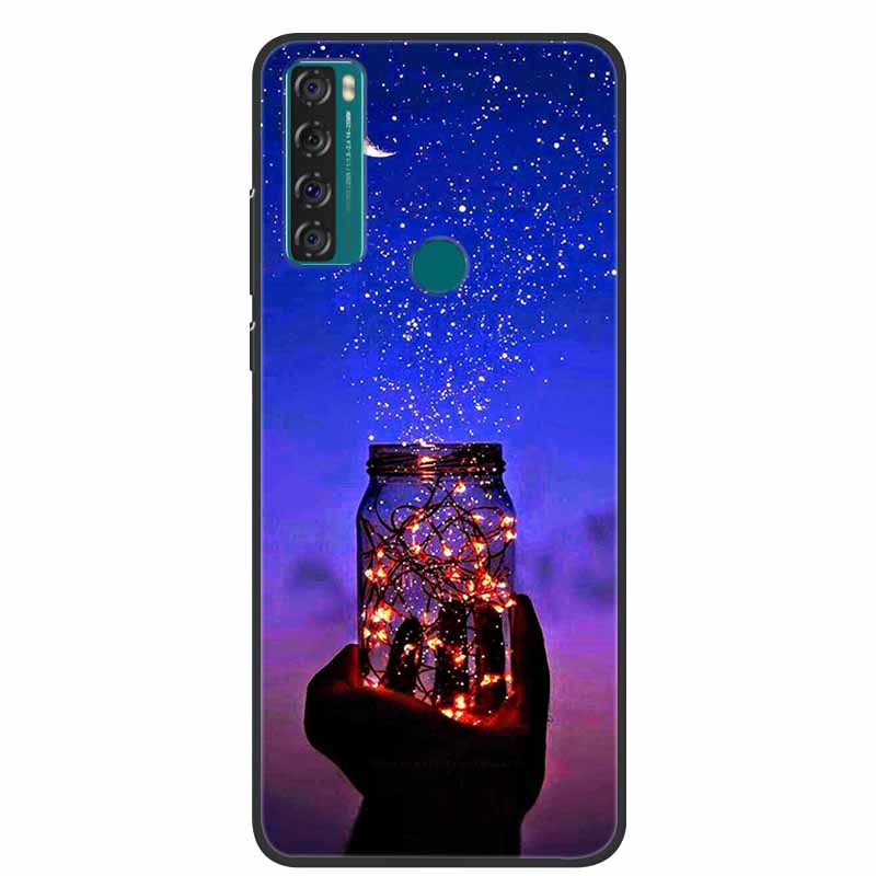 For TCL 20 SE Case Luxury Silicone TPU Soft Cover Phone Case For TCL 20 SE T671H Cartoon Funda Colourful Capa Shockproof Coque