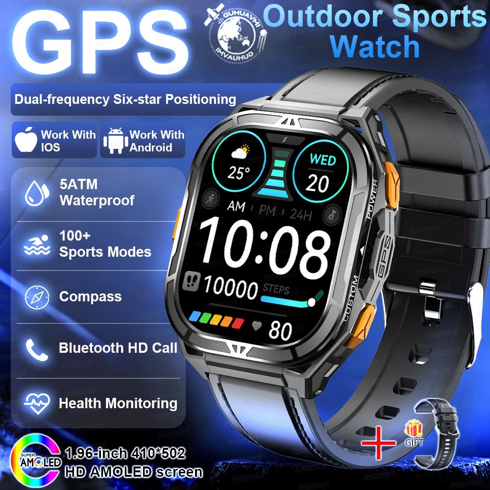 New Military GPS Smartwatch Men 10ATM IP69K Waterproof Smart Watch Compass Altimeter Air Pressure 530mAh Bluetooth Call Watches