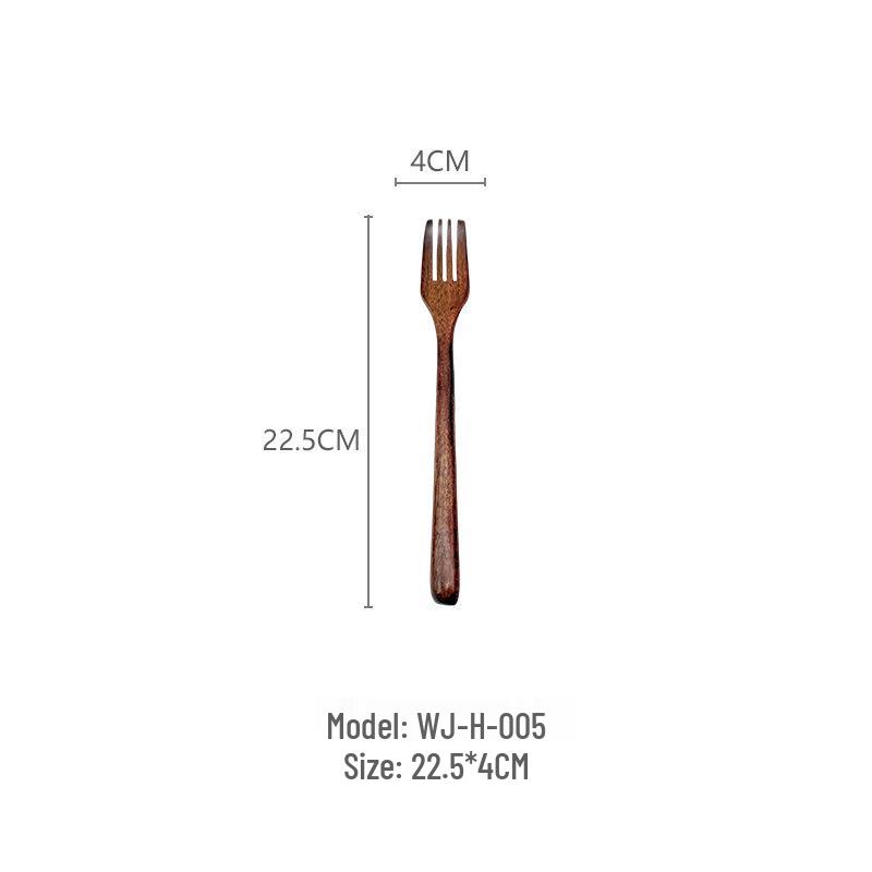 Phoebe Wood Spoon, Fork, and Chopsticks Set - Portable, Wrapped, and In Stock for Household Use