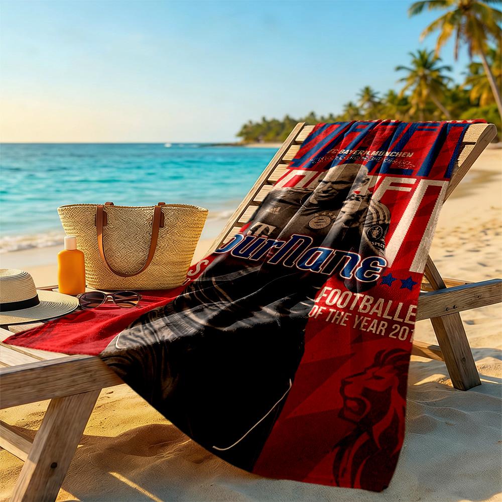 Bayern Munich Customize Text Beach Towel Quick-Dry Soft Microfiber Ideal for Travel Outdoor Swim Pool Yoga Surf Camping Hiking Gym Gift Holiday