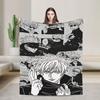 Anime Satoru Gojo Blanket  Airplane Travel Flannel Bedding Throws For Couch Chair Warm Custom Quality Bedspread Birthday Gift