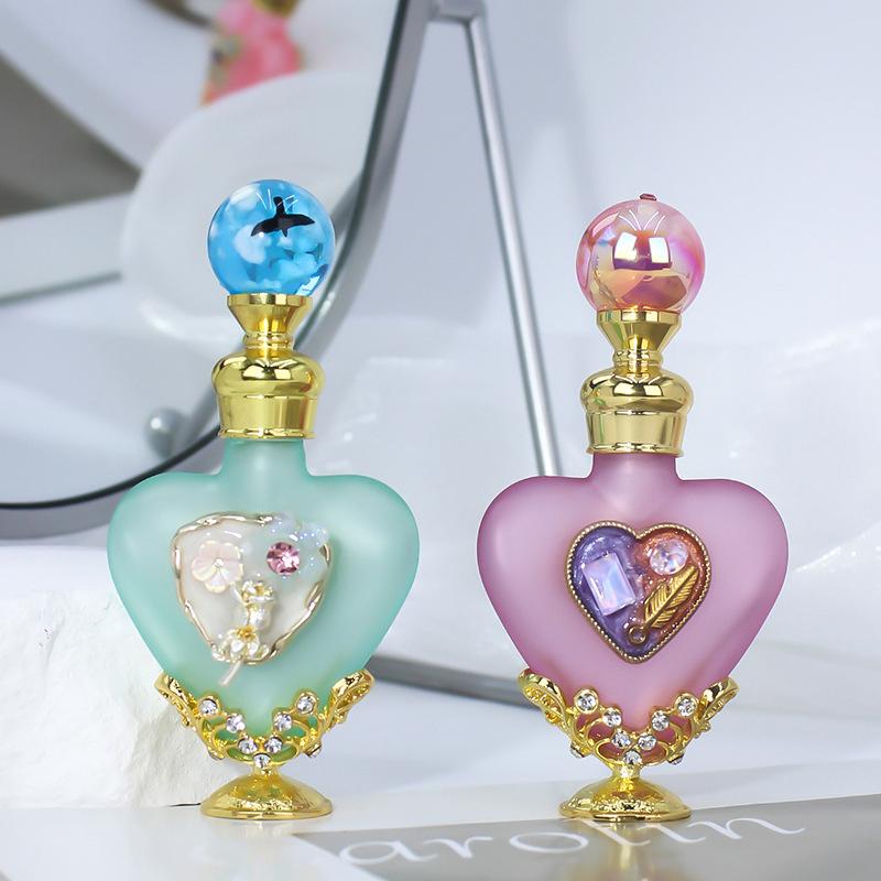 5 ml Herz Metall Leer Nachfüllbar Parfümöl Attar Flasche Glasbehälter Geschenk Heimdeko Hochzeitsgeschenke