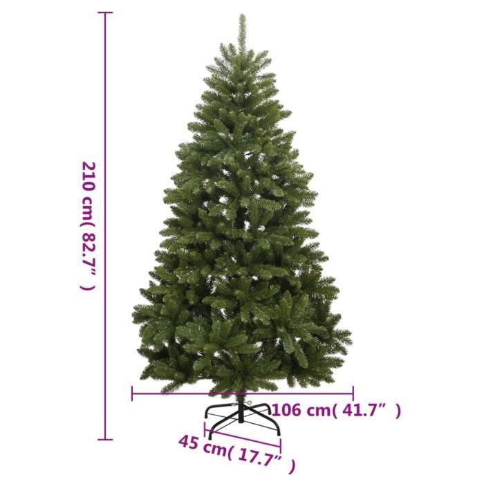 VidaXL Sapin de Noël artificiel à charnières avec support vert 210 cm 357780