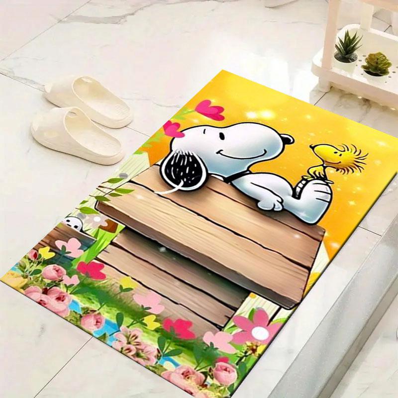 Cute Snoopy Cartoon Print Welcome Mat, Non-slip Decorative Home Rug, Suitable for Use In the Bedroom, Bedside, or Doorway.