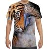Letní Pánské Tričko s Krátkým Rukávem s 3D Potiskem Vzorů Zvířat s Kulatým Výstřihem Módní Ležérní