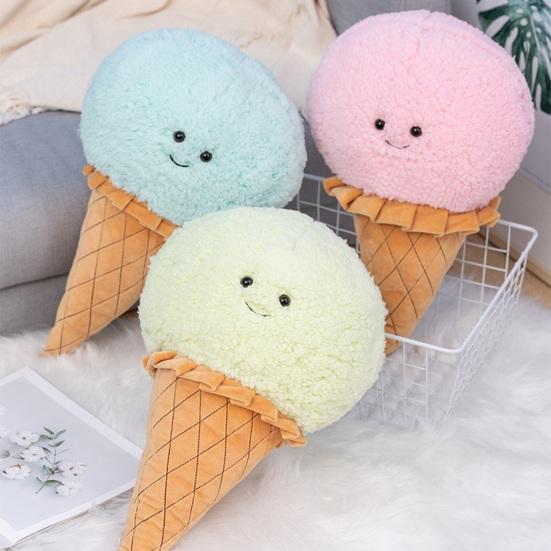 Ice Cream Plush Toy Cartoon Colorful Ice Cream Doll Plushie Plush Pillow Ornament Soft Stuffed Doll Pillow Home Party Decoration Birthday Gift