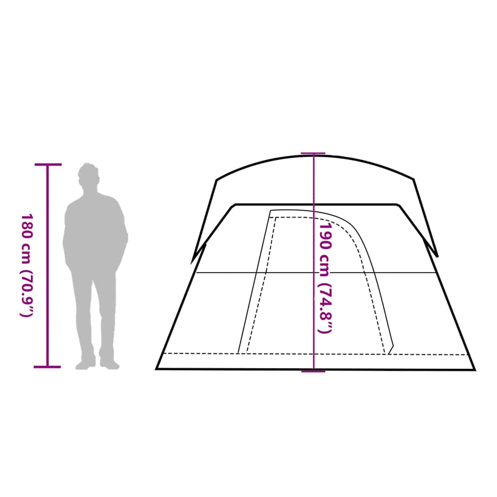 4 Person Camping Tent Green Waterproof