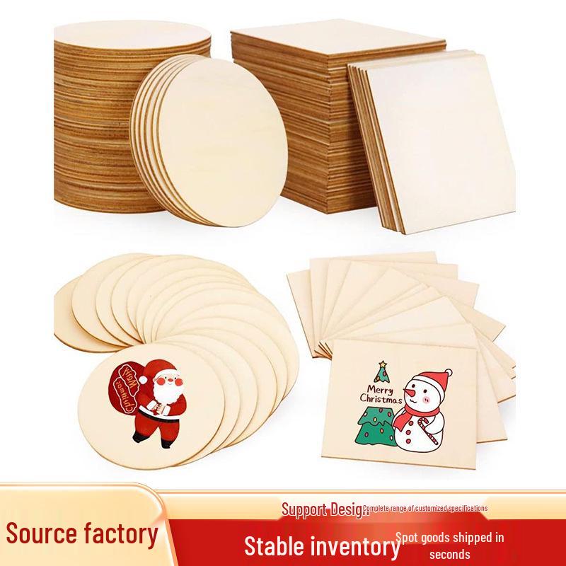 

Christmas DIY Graffiti Wooden Slices - Round Raw Wood for Home Decor & Kids Crafts, Multiple Sizes 2cm Round