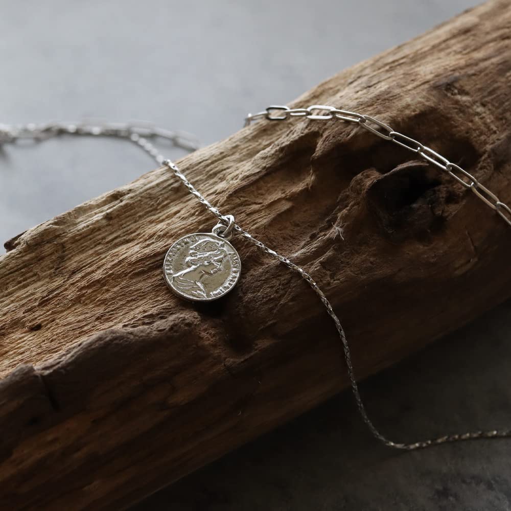 JewelVOX Münze Double Nickel Metall Erwachsene [Schmuckschatulle] Damen Halskette, Kurz, Kette, Kostenlos, Allergie, (Silber)