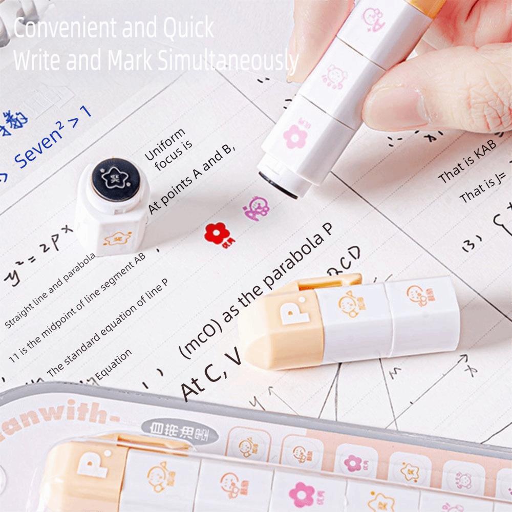 Cute Detachable Arrival Cute To Do List Journal Stamp Multi-Head Portable Diary Seal Seal Pen Gift