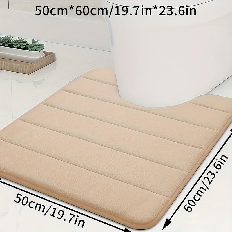 1pcs Thickened Coral Fleece Floor Mat Easy To Maintain U-shaped Toilet Pads Bathroom Wear-resistant Absorbent Anti Slip-pad Bathroom Products