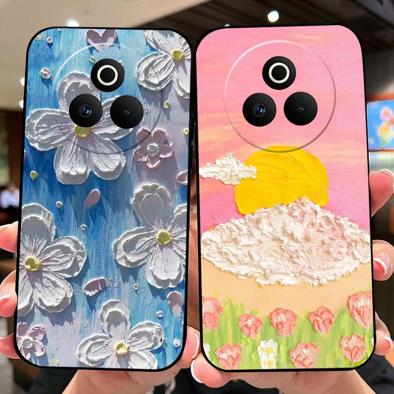 Case For Oppo Realme P3 Pro 5G Fashion Color Painted Silicone Soft Phone Cover For Realme P 3 Pro 5G Shockproof Bumper Shells