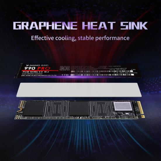 990 PRO PCIe 4.0 M.2 NVMe SSD Speed Up To 7300MB/s Read 6800MB/s Write 1/2/4TB Internal Solid State Drive for PC Laptop Desktop Computer