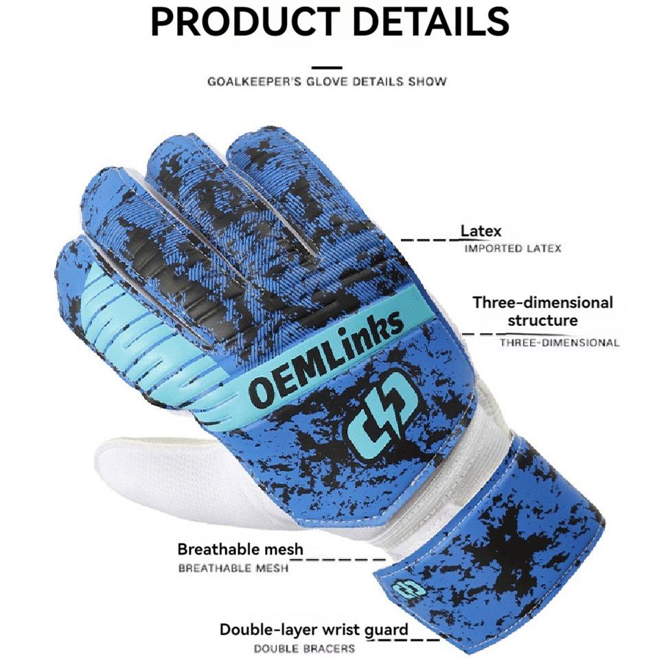 Loogdeel 1 Paar Erwachsene Kinder Fußballausrüstung Professionelle Jungen Sporttraining Torwarthandschuhe Rutschfest Fingerschutz