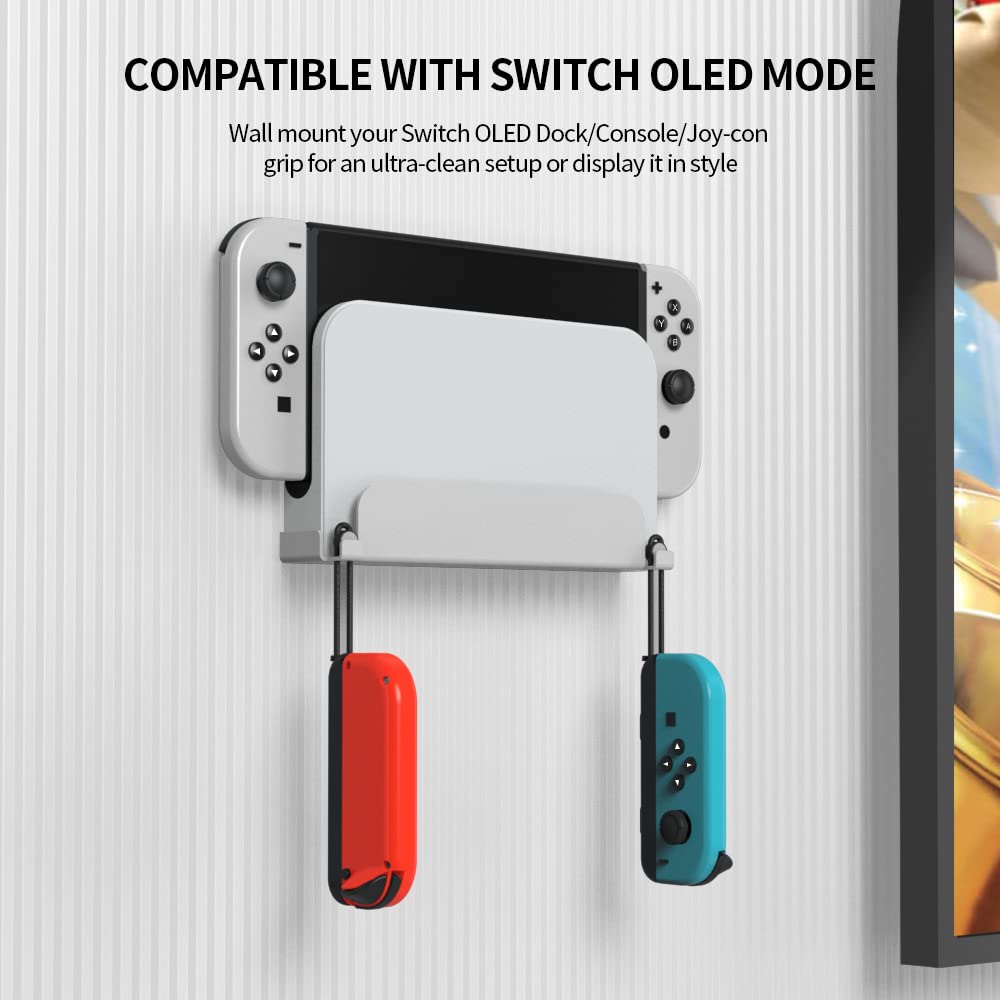 Uniraku Switch Aufbewahrungsständer Switch Aufbewahrungs- und Ausstellungs-Halterung kompatibel mit sowohl Switch als auch Switch Organic EL Modellen Aufbewahrung Wandmontage