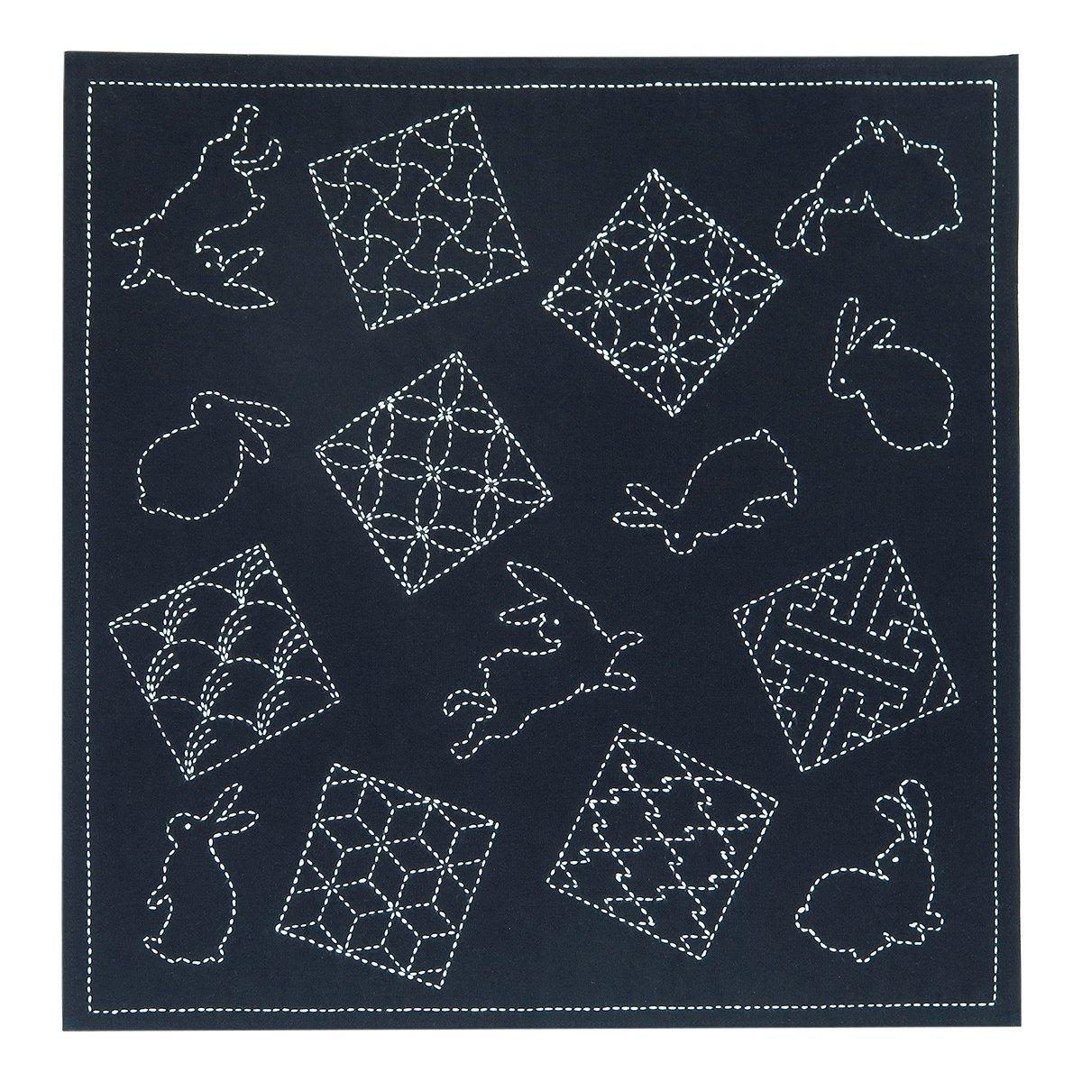 Olympus Thread Sashiko Kit Rabbit and Traditional Pattern SK314 Multi-Cloth чёрный