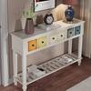 Solid Wood Entryway Cabinet, Narrow Hallway Storage & Shoe Organizer, Large Capacity Wall-Mounted Console Table for Home Decor