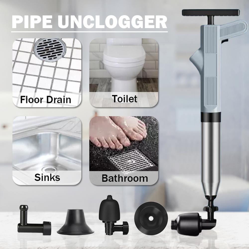 Pipe Dredging Clean Pump Stainless Steel Bathroom Plunger Universal High-pressure Accessories for Bathroom Shower Bathtub