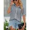 Fashion Bamboo Style Cotton Shirt Women's Short Sleeved Shirts Casual Lapel Neck Top Soft and Comfortable Blouse