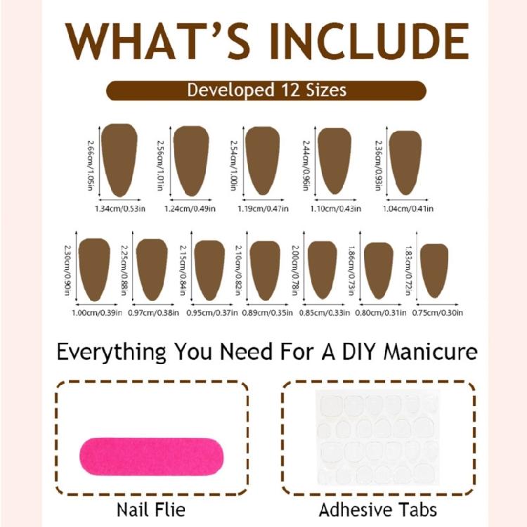 24 Pieces Almond Artificial Nail With Flower and Rabbit Glossy Press On Nail Full Cover Stick On Nail for Women Girls