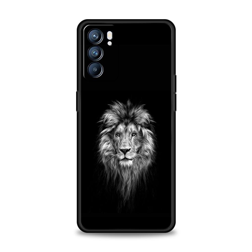 Concise Lion Pattern Phone Case For Oppo Reno14 Reno13 Reno12 11 F 10 Find X5 X9 Pro A54 5G A53 A52 A9 A16 A78 4G A80 A98 Cover