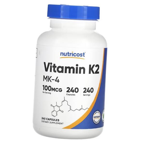 

Вітамін К2, Менахінон-4, Vitamin K2 MK-4 100, Nutricost 240капс (36647062) 240caps