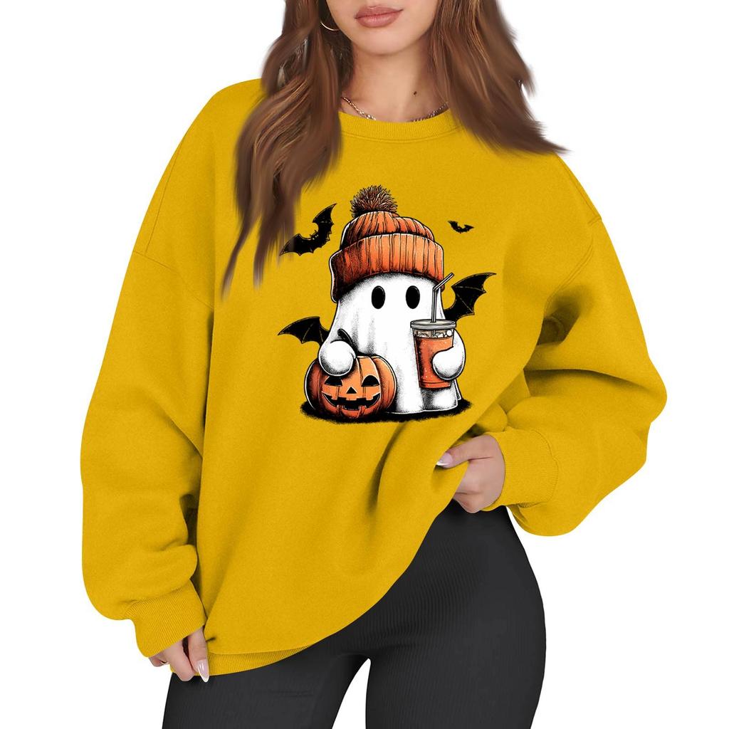 Women's Casual Fashion Long Sleeve Printed Round Neck Sweatshirt Top