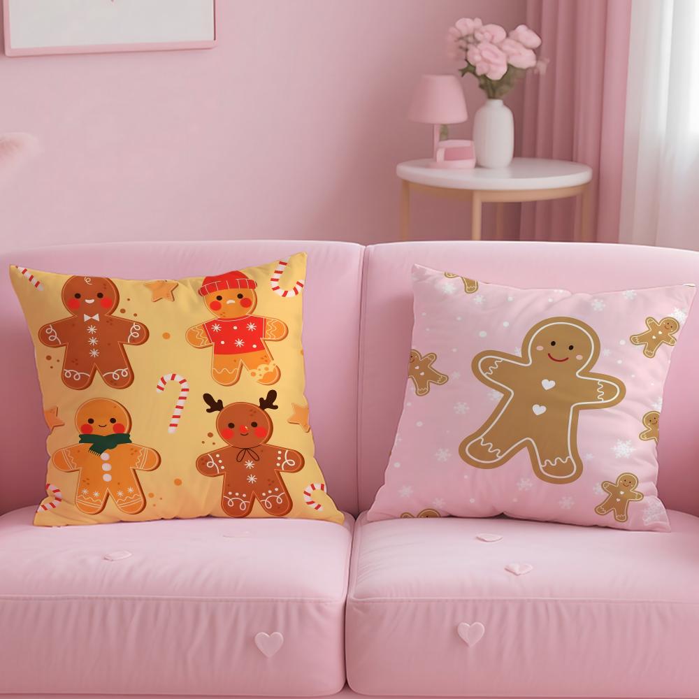 Cute A-Adorable Ginger B-Bread Cushion Cover Comfortable Reversible Pillow Cover Ideal for Car Sofa Bedroom & Beyond