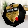 Hertog Jan Beer Label Portable Automatic Umbrella Compact & Durable 8-Rib Design Durable Plastic & Iron for Outdoor Daily Use Elegant Umbrella