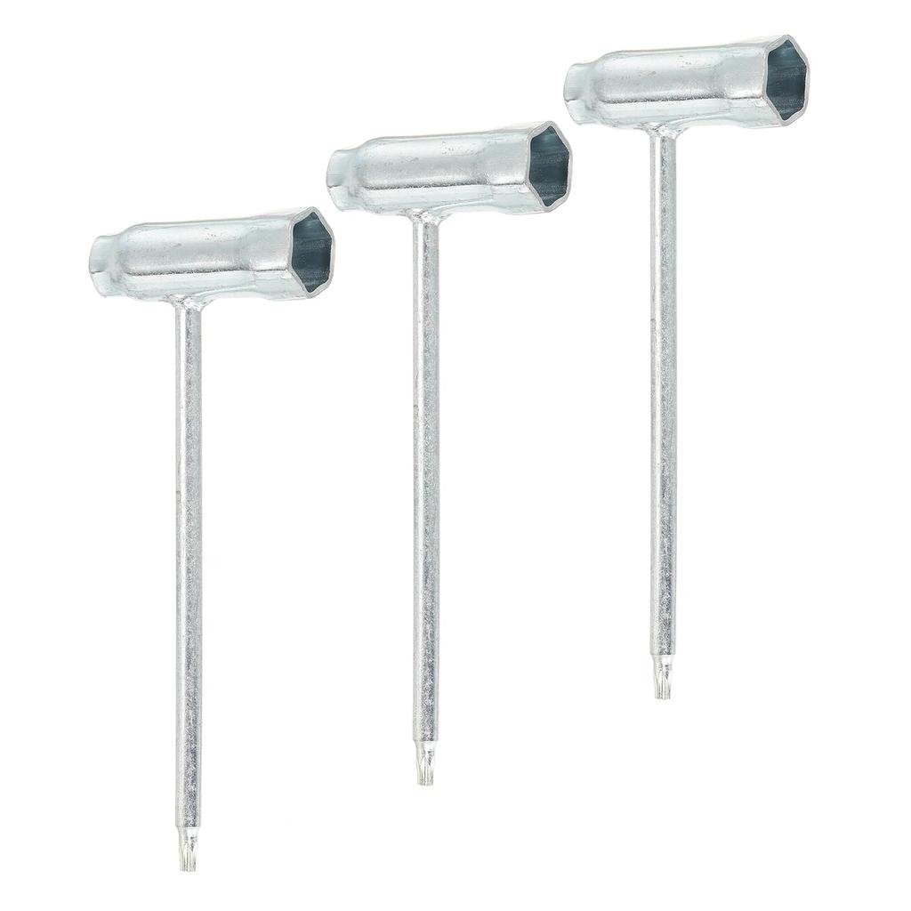 PATIKIL 13mm X 19mm Chainsaw Tool Wrench Chainsaw Combination Hex Spark Plug Chainsaw Silver (3-Piece Set) - T-Wrench, Wrench, Socket, Nut,