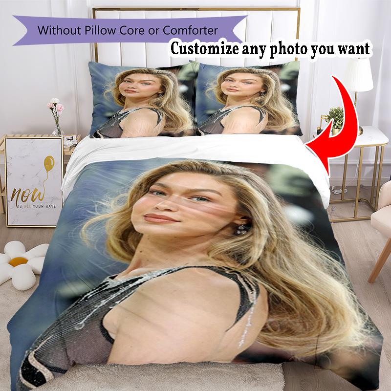 Personalizza Immagine Personalizza la tua foto Set Biancheria da Letto Copripiumino Traspirante con Federe Decorazione per la Casa Regalo di Compleanno
