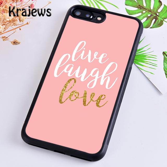Krajews Live Laugh Love Quotes Phone Case Cover For iPhone 17 Air 16 15 14 plus 11 12 13 pro max coque Fundas