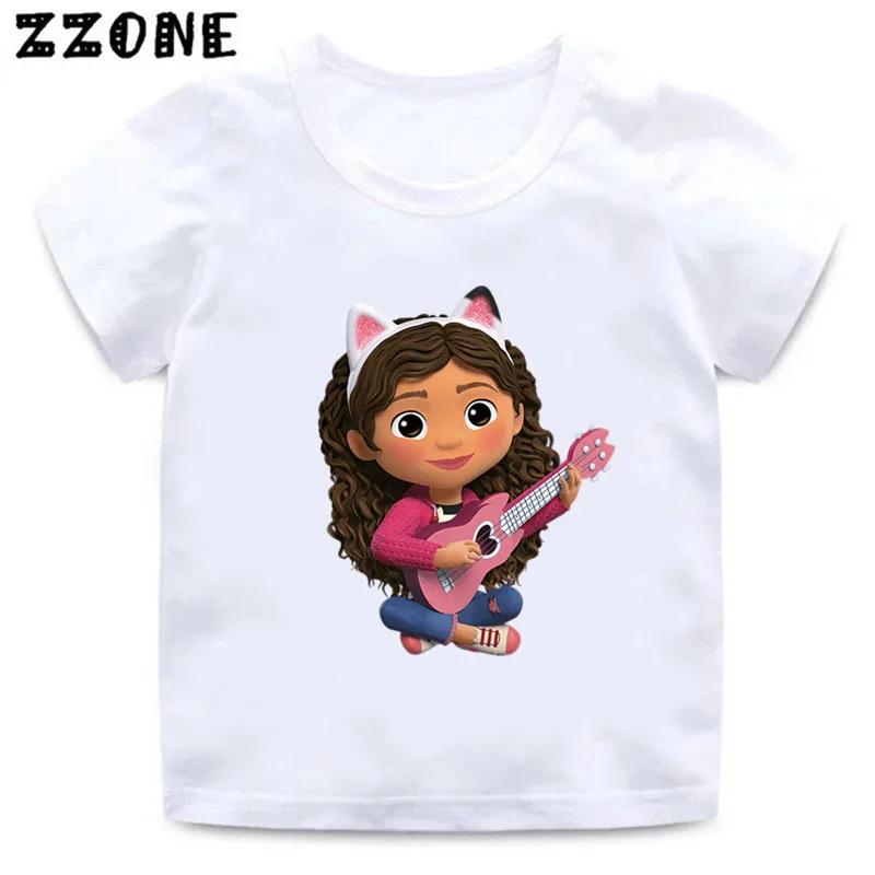 Girls Clothes Cute Gabbys Doll House Cartoon Kids Funny T-Shirts Baby Boys T Shirt Summer Short Sleeve Children Tops,ooo5456