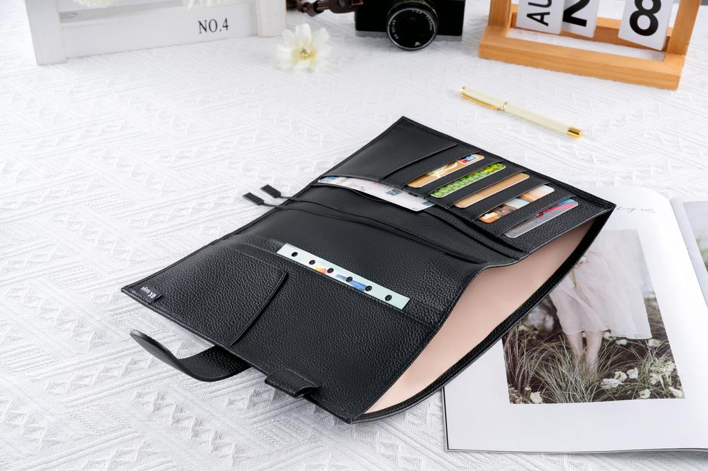 A5 Genuine Leather Notebook Compatible with Hobonichi Premium Planner Cover with Pen Card Bookmark and Snap Business Gift Cover, Cousin, Holder,