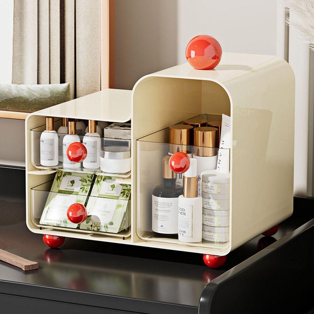 2 Layer 3 Grids Teas Bag Storage Box Large Capacity with Drawers Stationery Storage Box Acrylic Storage Container