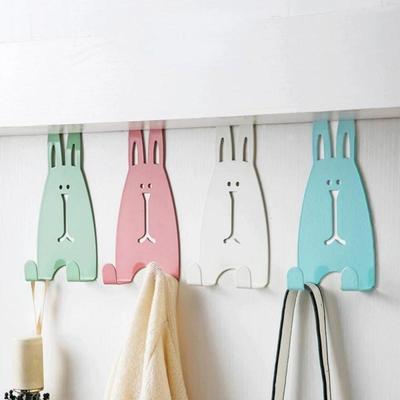 Convenient Cartoon Rabbit Door Back Hook Coat Hook Punch Free Durable Bedroom Kitchen Wardrobe Wall Hanger Not Damage Door