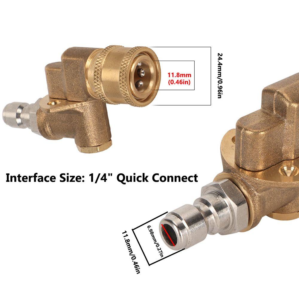 4500psi Pressure Washer Pivoting Coupler 4500 PSI 5 Angles 180 Degree Quick Connecting Pivoting Coupler 7 Angles 240 Degree