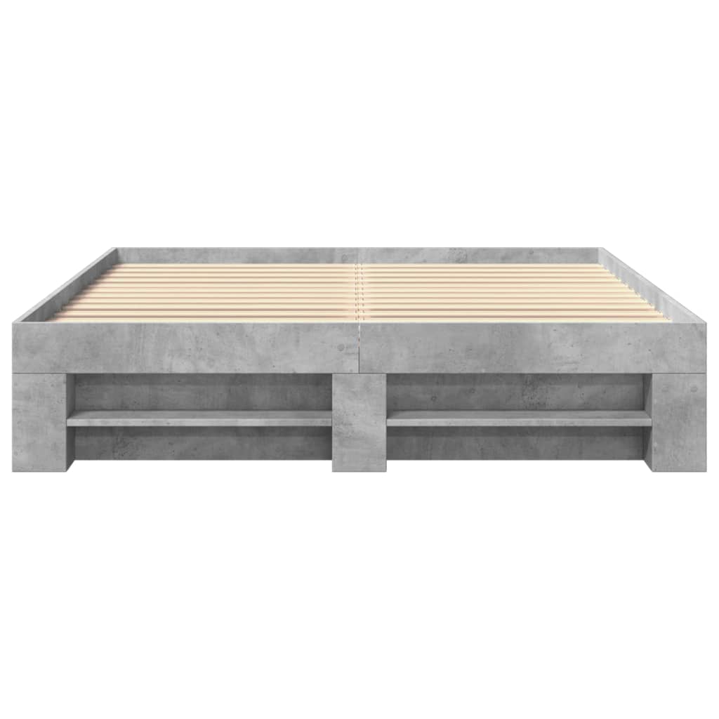 Bed Frame Concrete Grey 150 x 200 cm Engineered Wood