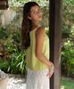 INJIACTIVE Shirring String Sleeveless Olive