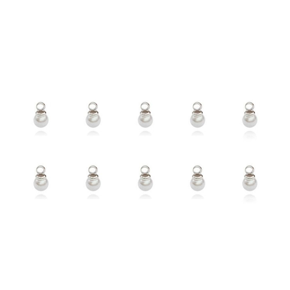 10PCS Handmade Imitation Pearl Clothes Decor DIY Dangle Earrings Pendant  Zipper